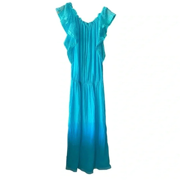 sunday saint tropez Dresses & Skirts - Sunday Saint Tropez teal linen sun dress made in france